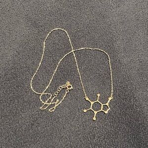 Caffeine Molecule Necklace Sterling Silver